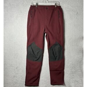 Outdoor Fleece Lined‎ Nylon Pants Mens 30 S Burgundy Ski Snowboard Hiking Snow